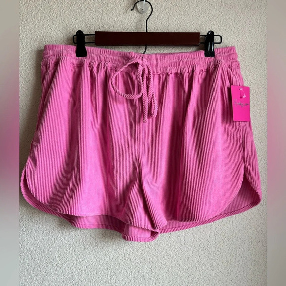 NWT Buddy Love Pierce Strawberry Field Corduroy Look Drawstring Shorts - Picture 3 of 6